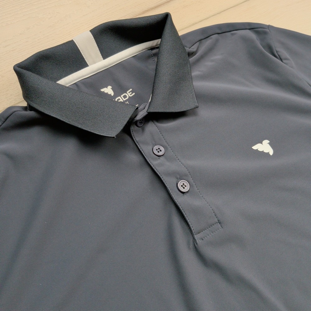 Macade Golf Polo Shirt Mens Large Gray Short‎ Sleeve Logo Stretch Performance